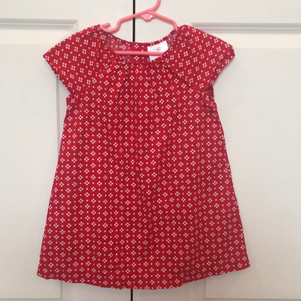 Hanna Andersson red and white shift dress